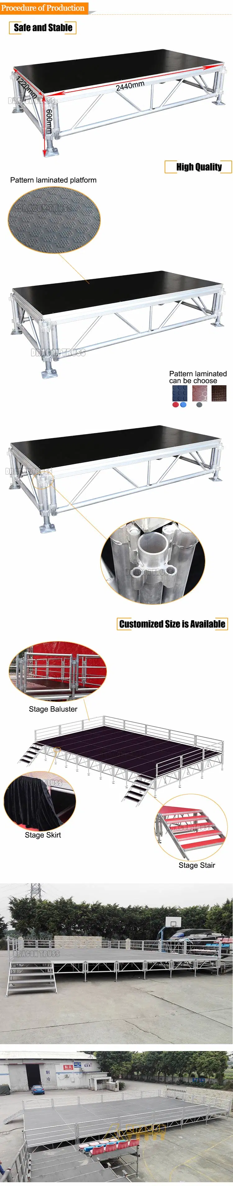 Concert Stage Equipment Aluminum Stage Portable Mobile Stage