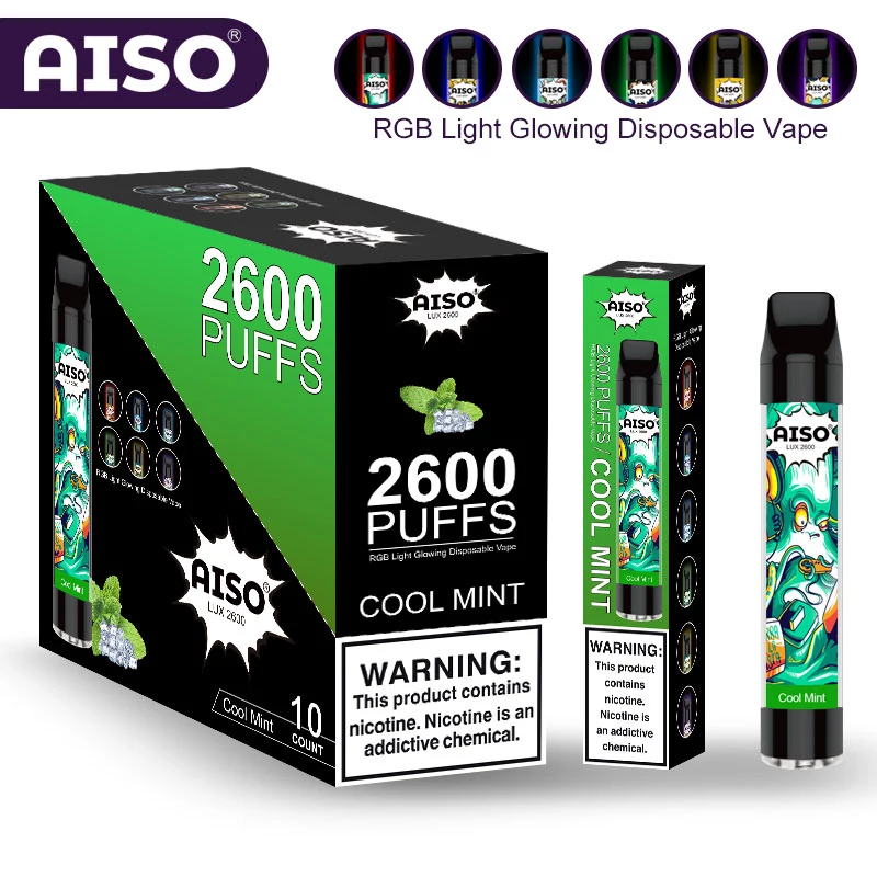 Juicy LED Light Glowing Disposable Vape Aiso Bar 2600 Lux Puffs