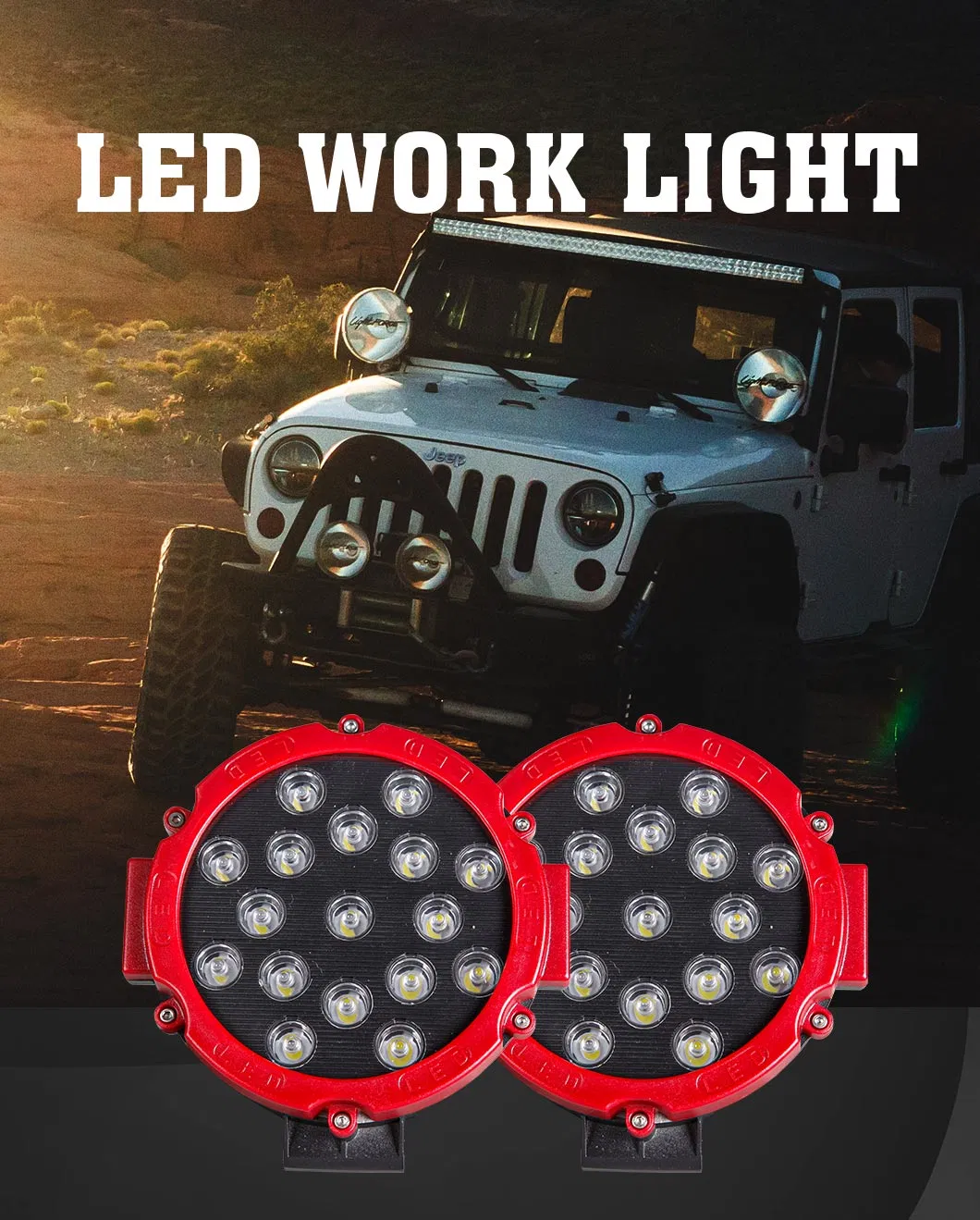 12V 51W Strobe Light Auto Parts Car LED Headlight Lamp LED Work Light