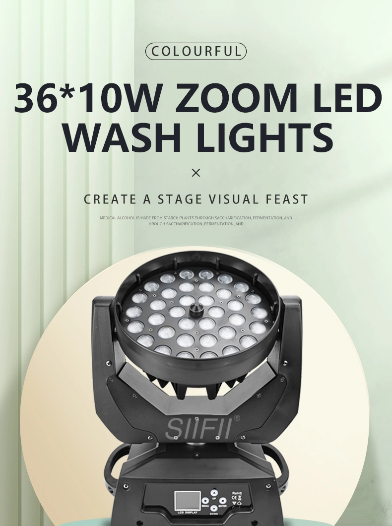 36PCS 10W RGBW 4in1 LED Uplights Zoom High Power RGBW LED Wash Moving Head Light